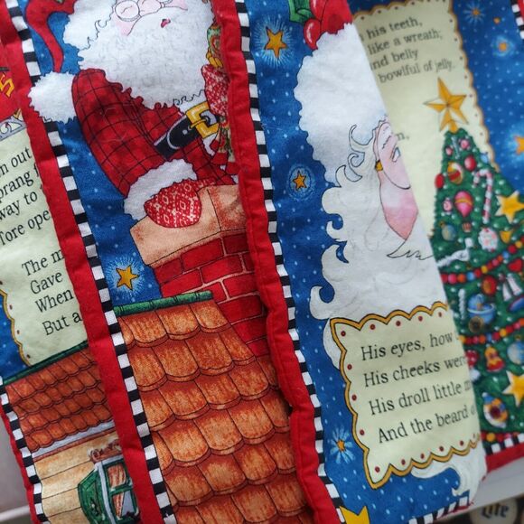 Night Before Christmas Story Fabric Panel Soft Book Completed - Picture 2 of 5
